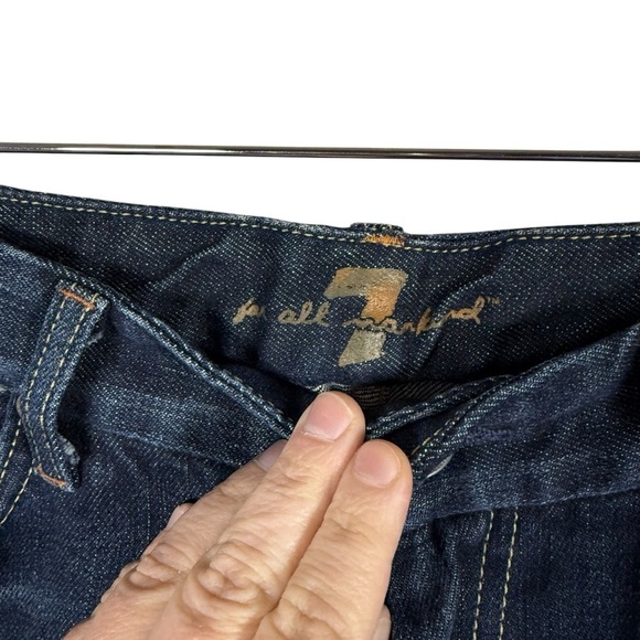7 For All Mankind Women’s “A” Pocket Flare Dark Wash Jeans Size 30 - Picture 5 of 14